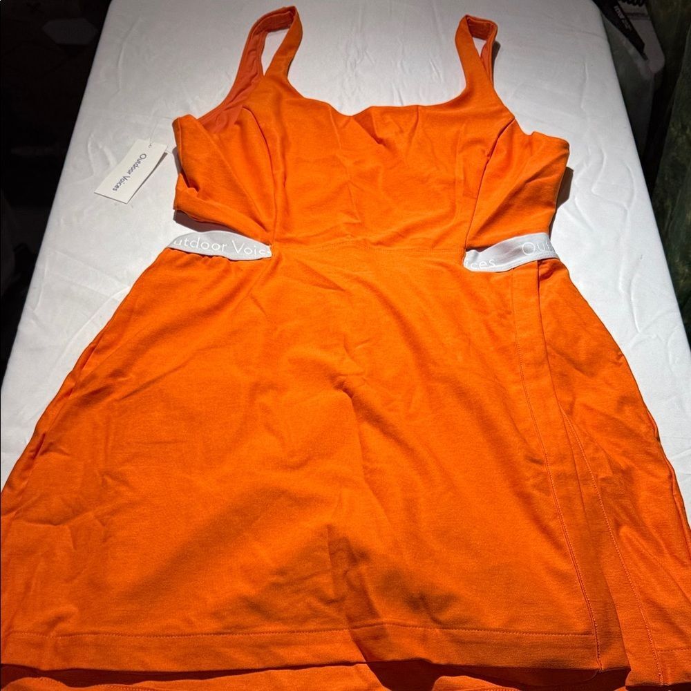 Outdoor Voices Vibrant Orange Cutout Court Dress - Picture 4 of 7
